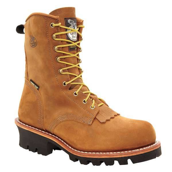 Size 11W Men's Logger Boot Steel Work Boot, Worn Saddle