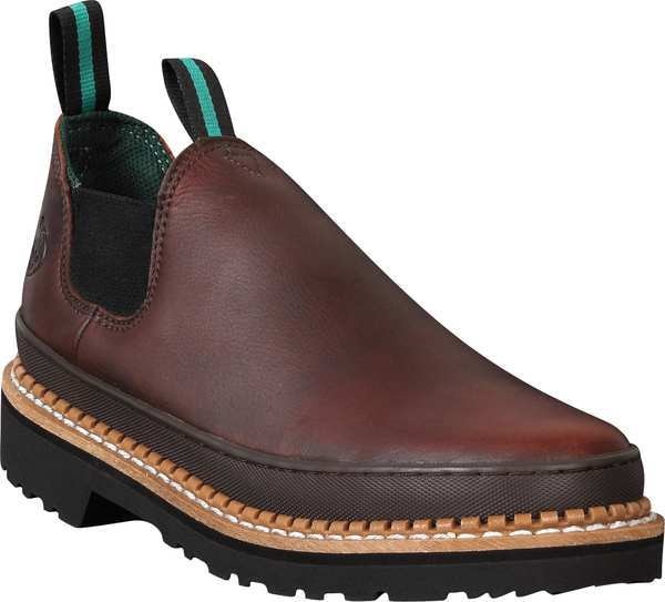 Size 9.5 Men's Loafer Shoe Steel Work Shoe, Soggy Brown