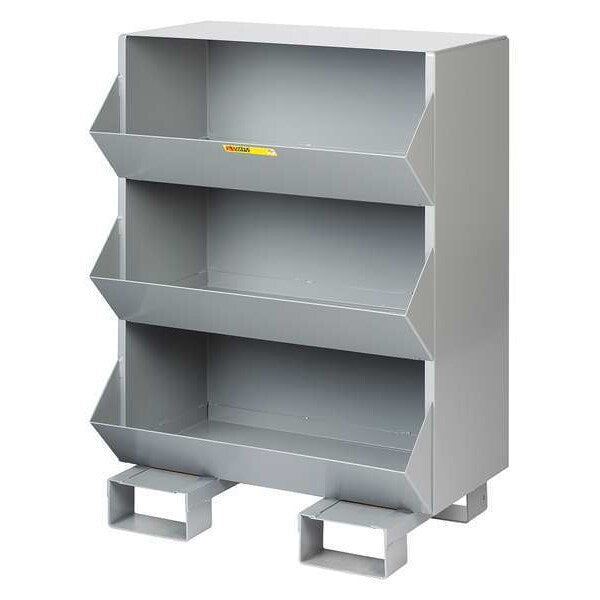 Steel Sectional Stacking Bin, 20 in D x 42 in H x 32 in W, 4 Shelves, Gray