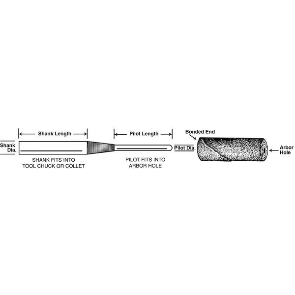 Cartridge Roll Mandrel, 1/8inDia x 3/4inL