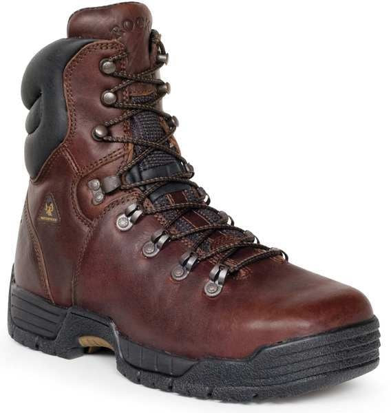 Size 15 Men's 8 in Work Boot Steel Work Boot, Dark Brown