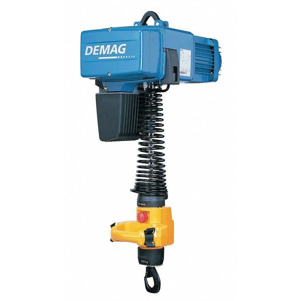 Electric Chain Hoist, 250 lb, 9 ft, Hook Mounted - No Trolley, Blue
