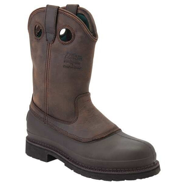 Wrk Boots, 9, Medium, Pull On, 11inH, Brwn, PR