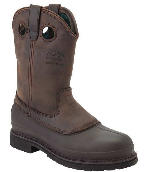 Work Boots, 7-1/2, Medium, Pull On, 11inH, PR