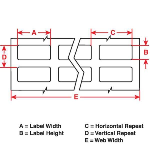 Label, White, 1.5in.Wx0.75in.H, Brady B-449
