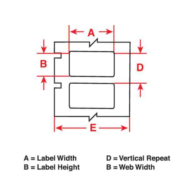 Label, Red, 3in.Wx2.5in.H