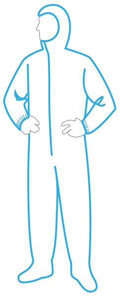 Hooded Disposable Coveralls, 2XL, 25 PK, White, Polyethylene Film Over Spunbonded Polypropylene