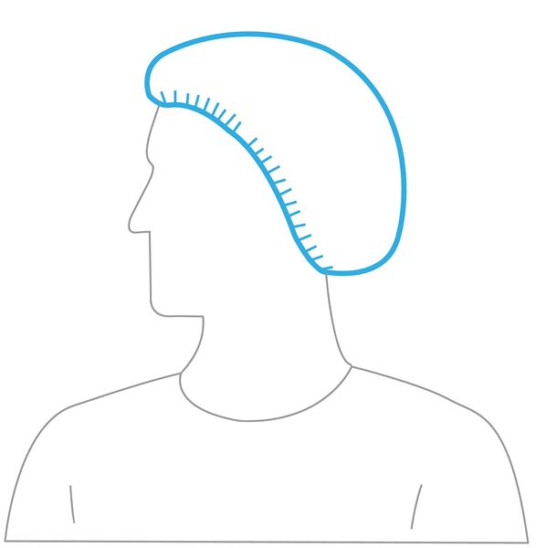 Bouffant Cap, White, 21 in. dia., PK1000