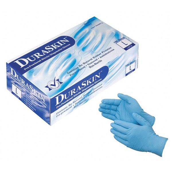 Disposable Gloves, Nitrile, Powdered, Blue, S, 100 PK