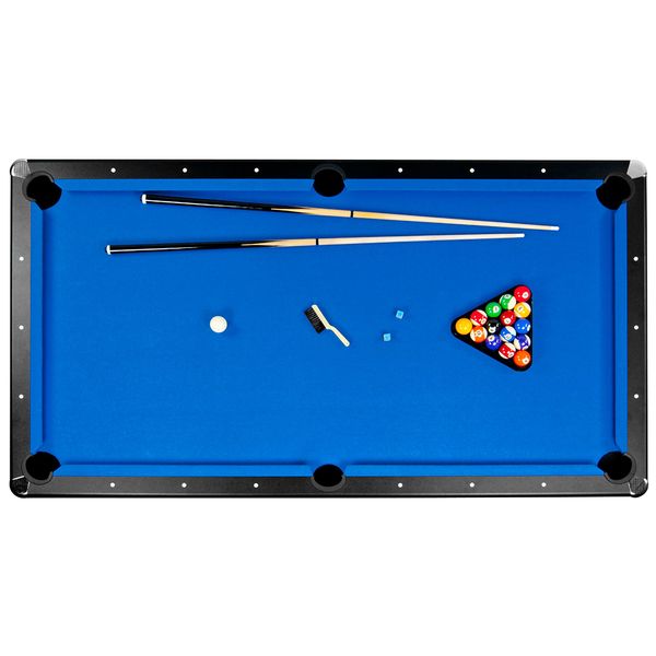 Pool Table, 7 ft., Black, MDF, Wool/Nylon