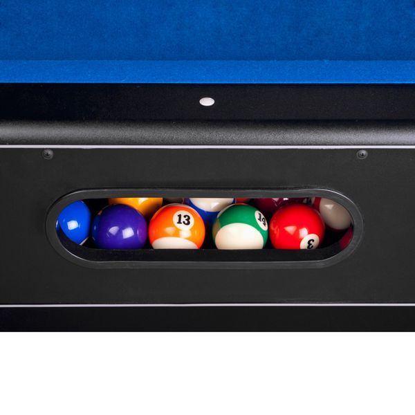 Pool Table, 7 ft., Black, MDF, Wool/Nylon