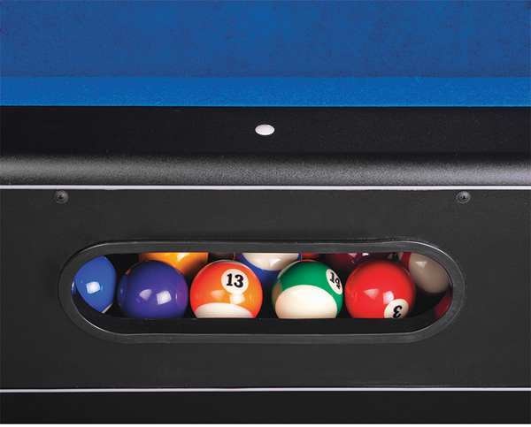 Pool Table, 7 ft., Black, MDF, Wool/Nylon