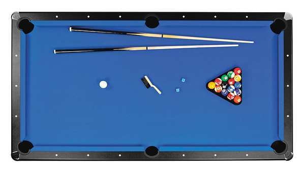 Pool Table, 7 ft., Black, MDF, Wool/Nylon