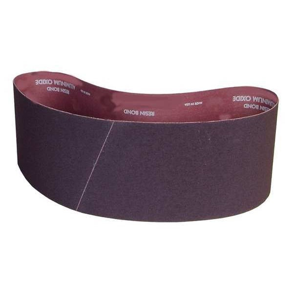 Sanding Belt, Coated, 4 in W, 36 in L, 120 Grit, Fine, Aluminum Oxide, R228, Brown