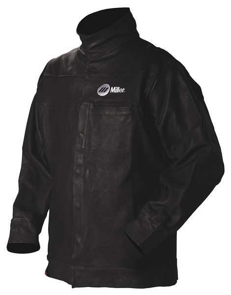 Leather Jacket, Black, Pigskin Leather, 2XL