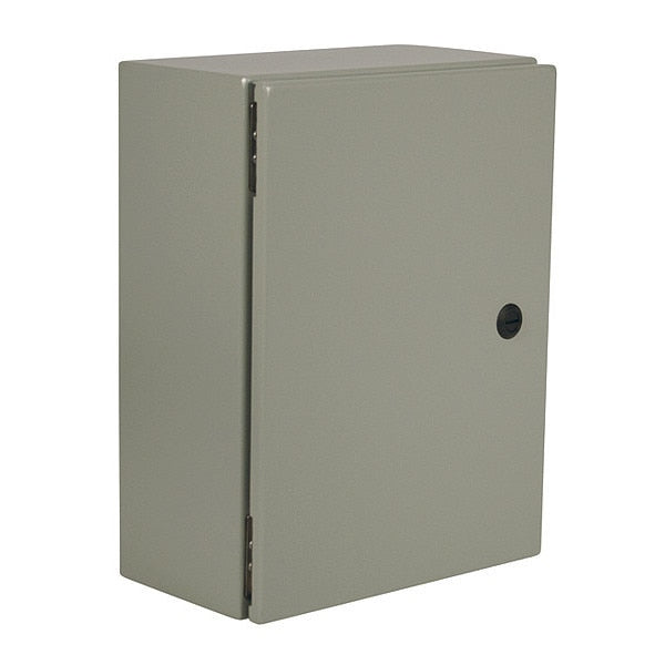 24 in H x 24 in W x 10 in D Mounting Holes Mount Steel Enclosure, Hinged Door