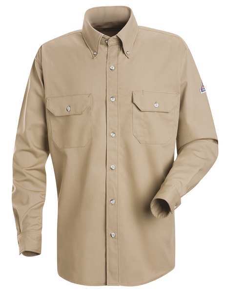 FR Long Sleeve Shirt, Button, Khaki, XLT