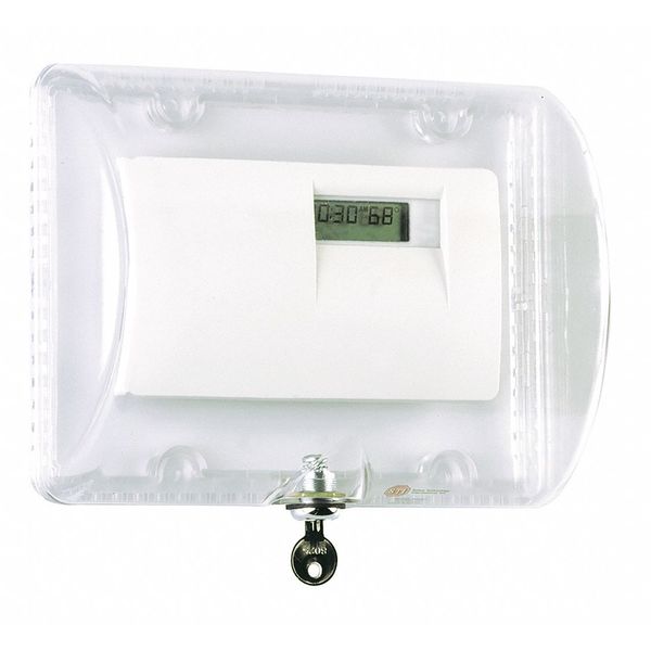 Flush Mount Clear Poly Thermostat Cover W/Key Lock 5-3/8