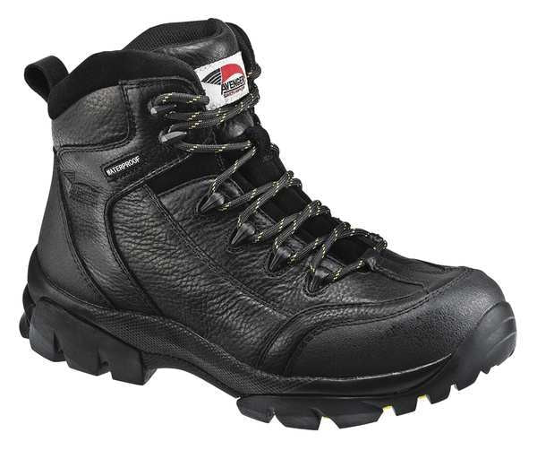 Size 7W Men's 6 in Work Boot Composite Work Boot, Black