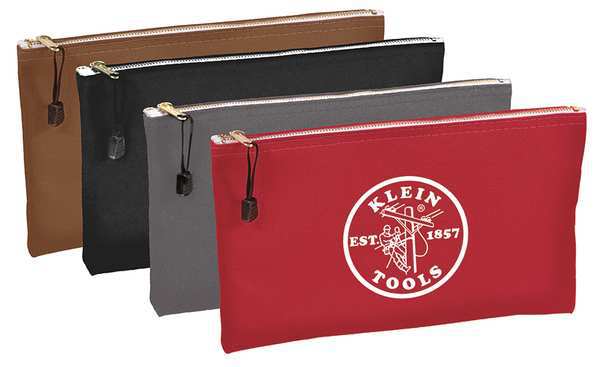 Zipper Bags, Canvas Tool Pouches Brown/Black/Gray/Red, 4-Pack