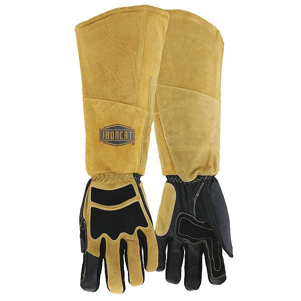 Stick Welding Gloves, Goatskin Palm, M, PR