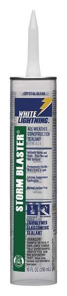 Construction Sealant, 10 oz, Cartridge, Clear, Hybrid Base