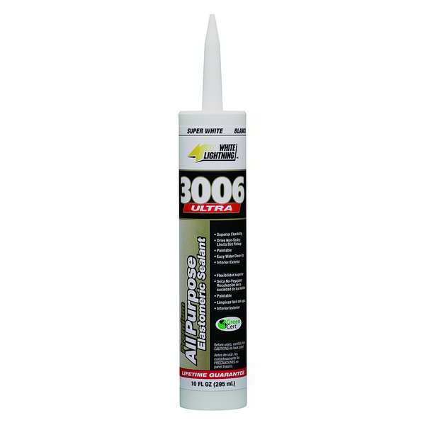Caulk, 10 oz, Cartridge, Super White, Acrylic Base