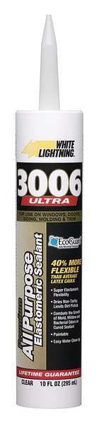 Caulk, 10 oz, Cartridge, Clear, Acrylic Base