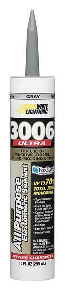 Caulk, 10 oz, Cartridge, Gray, Acrylic Base