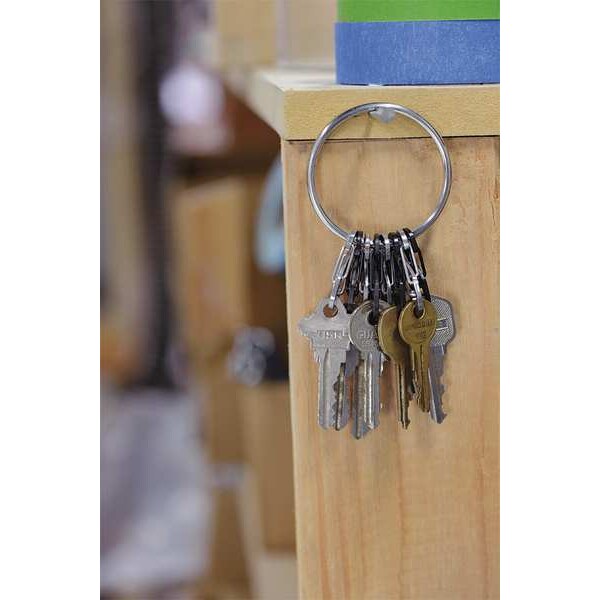 Key Rack, Round Ring Type, 2 in Ring Size, Black