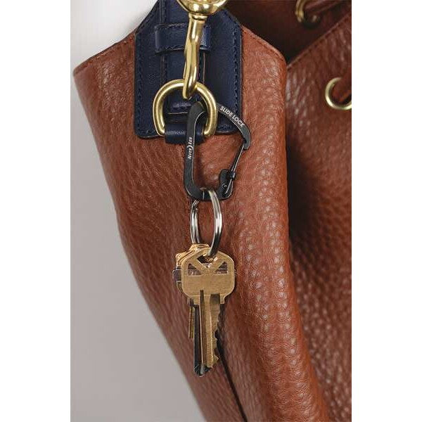Locking Carabiner Clip, Black, 1-3/32 in
