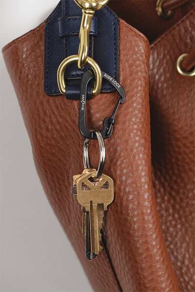 Locking Carabiner Clip, Silver, 1-3/32 in.