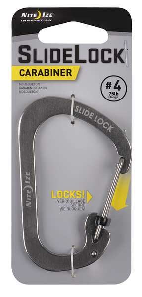 Locking Carabiner Clip, 2 in x 3-3/32 in