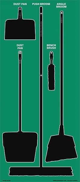 Shadow Board, Accu-Shield, 68 in. H, Green