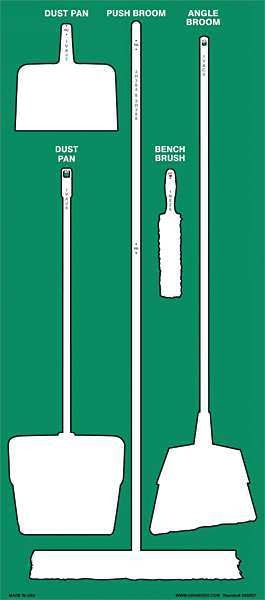 Shadow Board, 68 in. L x 30 in. W, Green