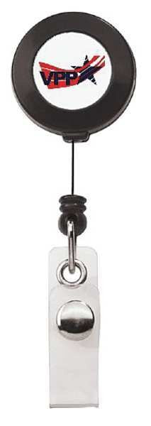 Badge Hldr, Retract, Belt Clip, Blue, PK50