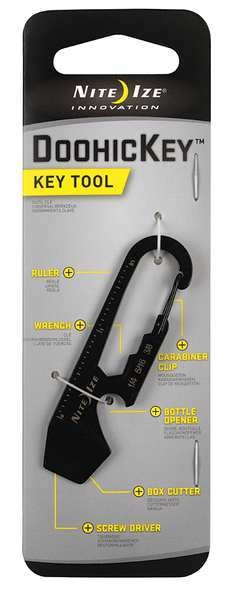 Carabiner Key Clip, 11/16 in Ring Size, Black