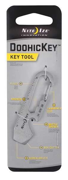 Carabiner Key Clip, 11/16 in Ring Size, Silver