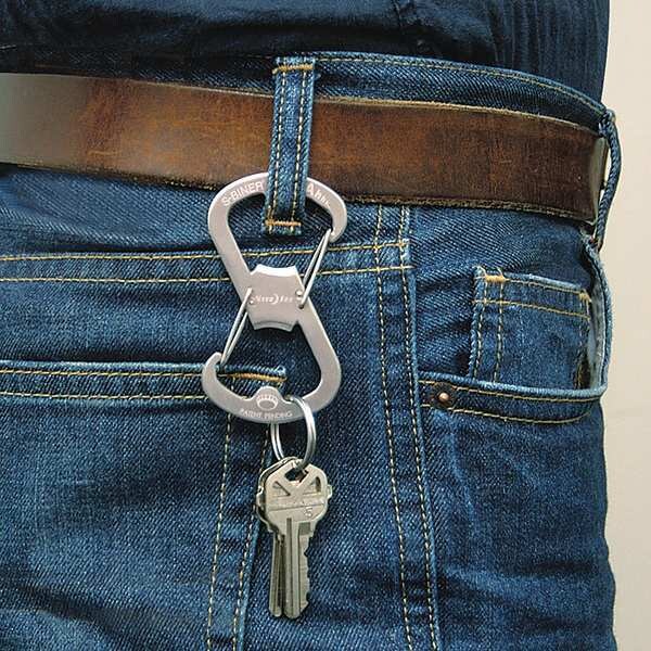 S-Biner Key Clip, 1 11/16 in Ring Size, Silver