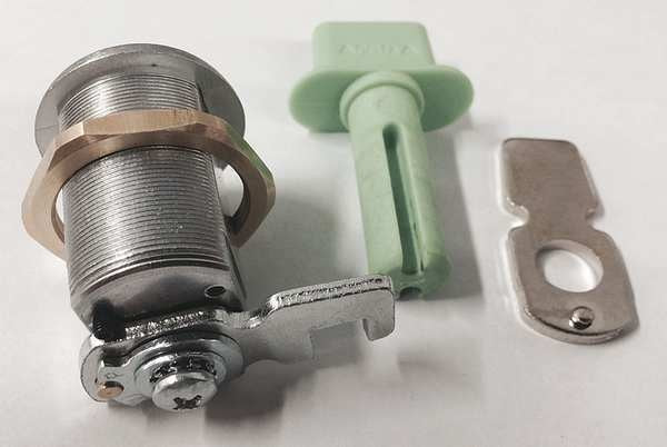 Interchangeable Core Keyed Cam Lock, Keyed Different, SFIC Key, For Material Thickness 1 3/16 in