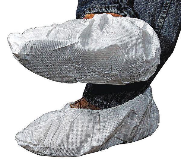 Shoe Cover, PP, 5.5 mil, 6-1/2 In, Wht, PK300
