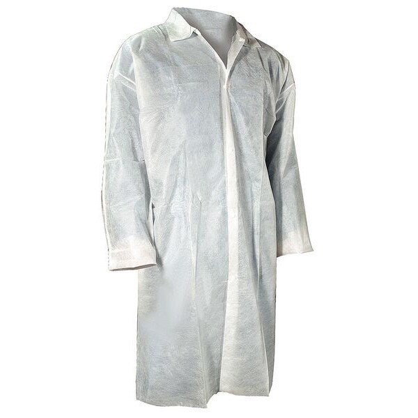 Lab Coat, Polypropylene, White, 7XL, PK30