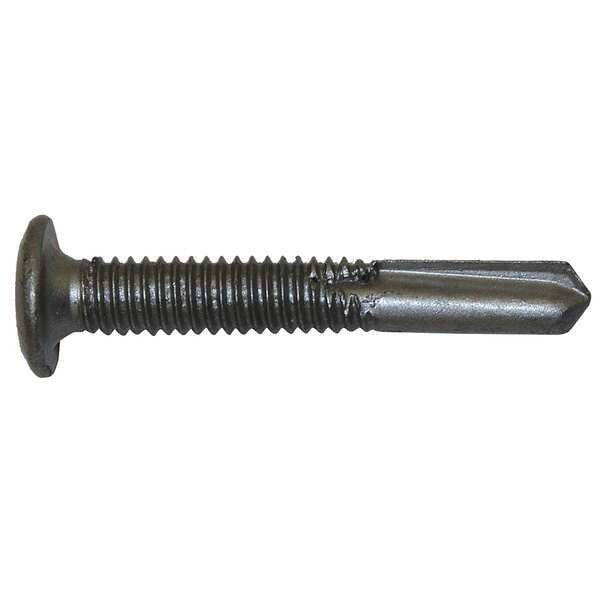 Self-Drilling Screw, #12 x 1 1/2 in, Galvanized Steel Wafer Head Phillips Drive