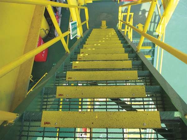 Anti-Slip Stair Nosing, Yellow, 23-5/8in W, 02-685