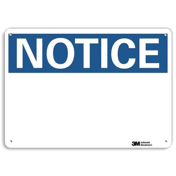 Notice Sign, RecycldReflecAlum, 10inWx7inH