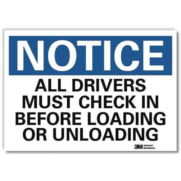 Notice Sign, 10 in H, 14 in W, Aluminum, Horizontal Rectangle, English, U5-1039-RD_14X10