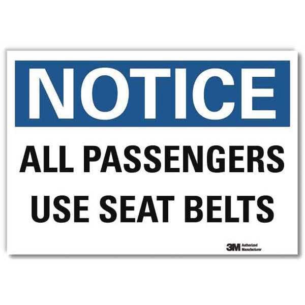 Reflective Seat Belt Label, 7 in H, 10 in W, Aluminum, Vertical Rectangle, U5-1051-RD_10X7