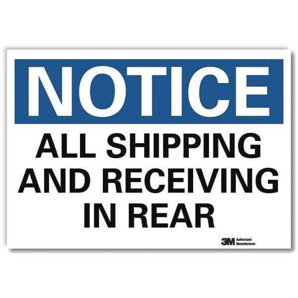 NoticeSign, ReflecSelfAdhVinyl, 10inWx7inH, U5-1055-RD_10X7