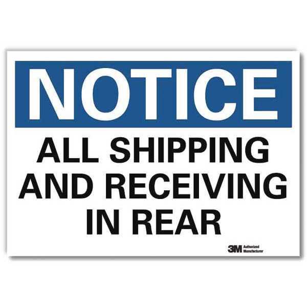 NoticeSign, ReflectSelfAdhVinyl, 7inWx5inH, U5-1055-RD_7X5
