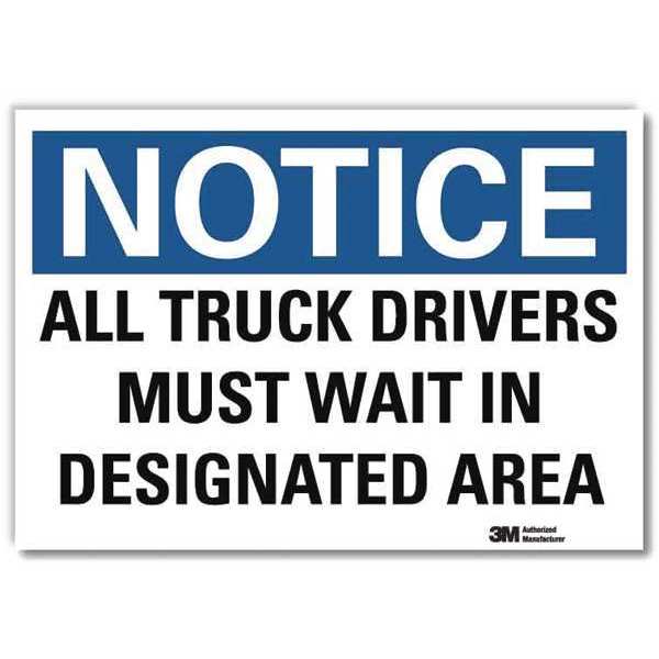 Notice Sign, 10 in H, 14 in W, Aluminum, Horizontal Rectangle, English, U5-1057-RD_14X10